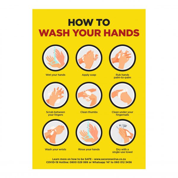 Jupiter  A1 Hand Wash Poster - Set of 3