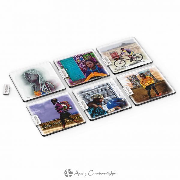 Andy Cartwright Afrique Glass Coasters