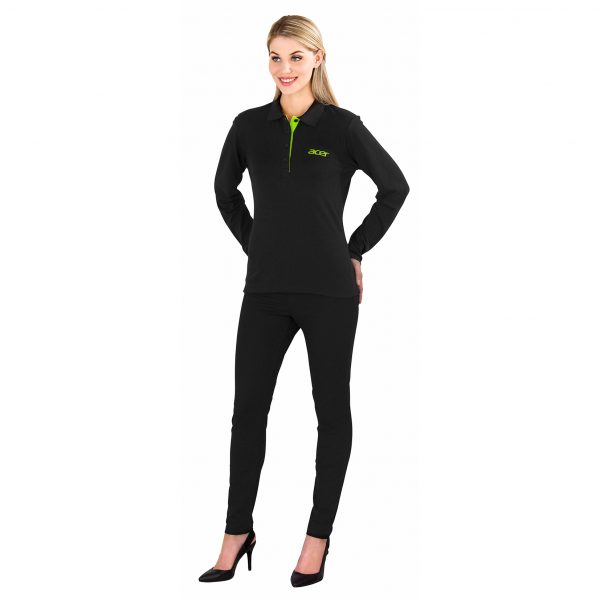 Ladies Long Sleeve Solo Golf Shirt