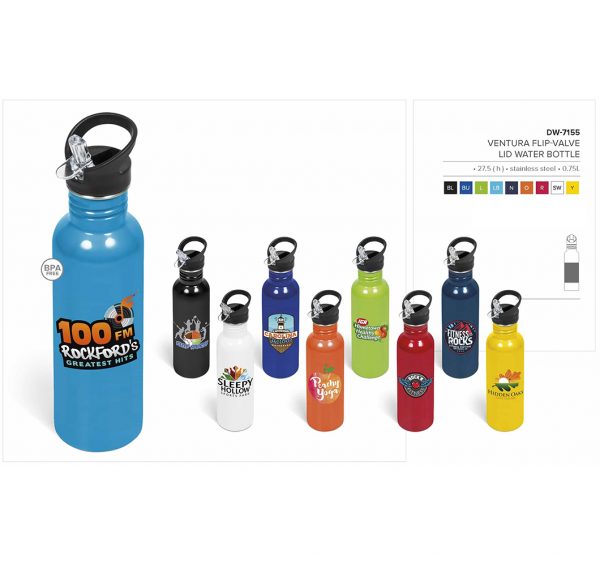 Ventura Flip Valve Lid Drink Bottle - 750ml