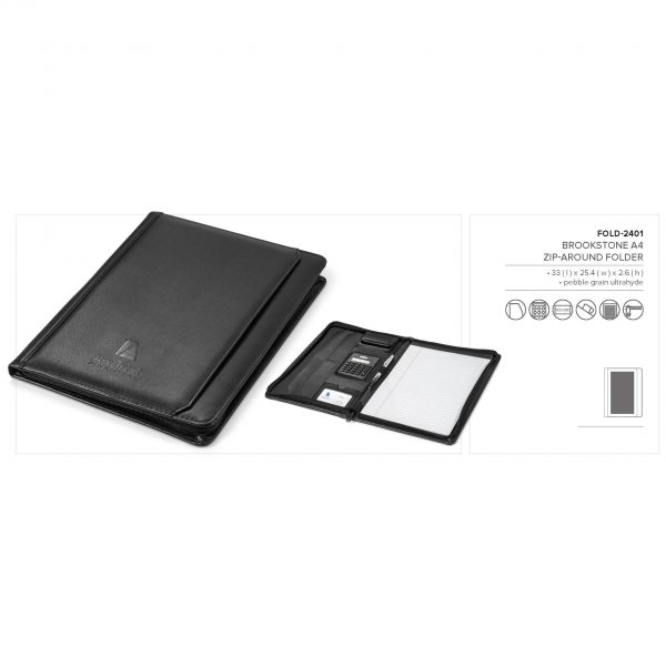 Brookstone A4 Zip-Around Folder