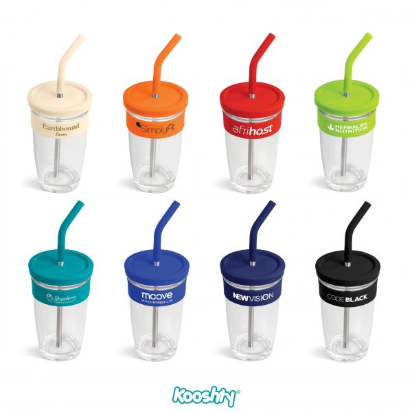 Kooshty Slurp Glass Kup & Stainless Steel Straw