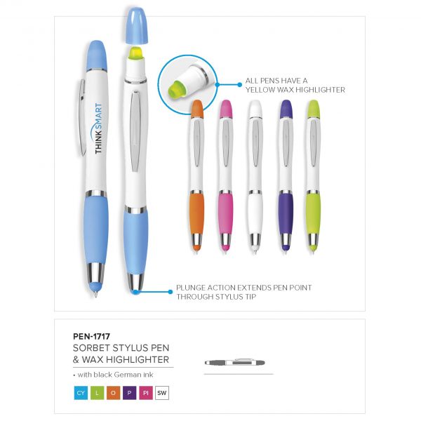 Sorbet Stylus Highlighter Pen & Wax Highlighter
