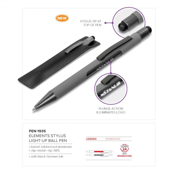 Elements Stylus Light-Up Ball Pen