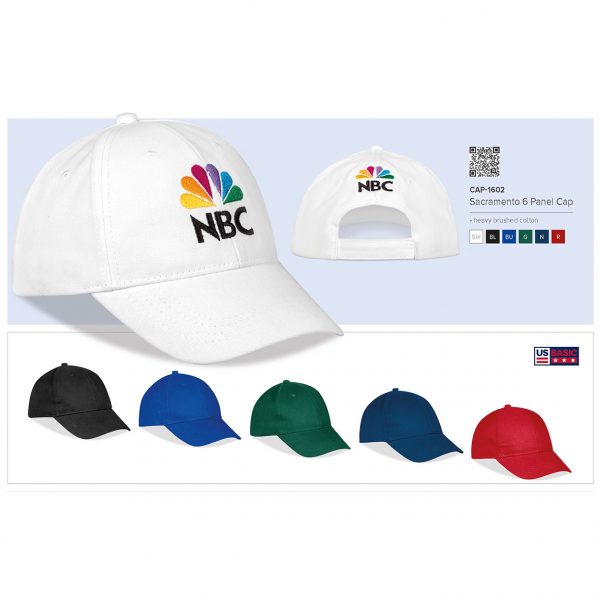 Sacramento Heavy Brushed Cotton 6 Panel Cap