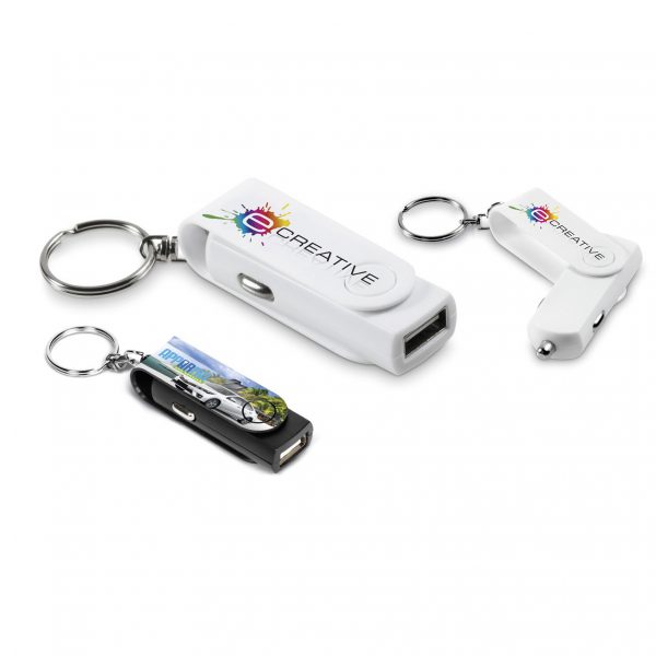 Rotary Usb Car Charger Keyholder