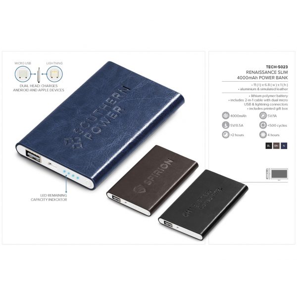 Renaissance Slim 4000mAh Power Bank