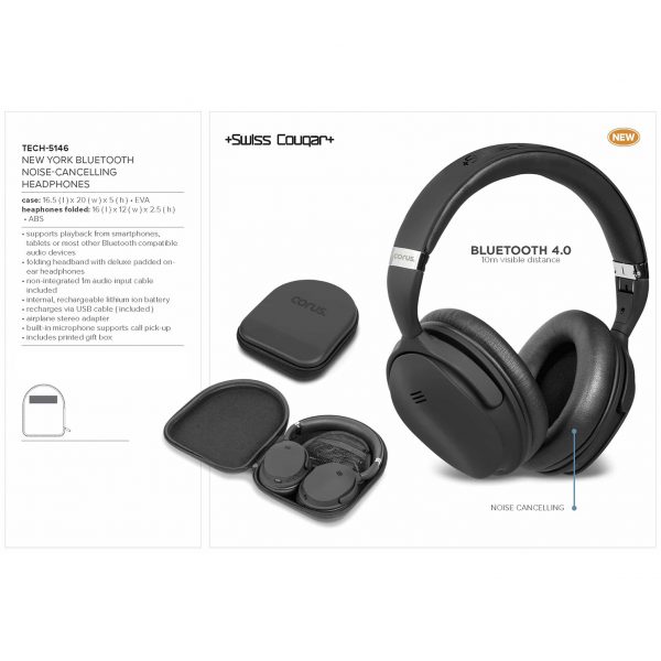 Swiss Cougar New York Bluetooth Noise-Cancelling Headphones