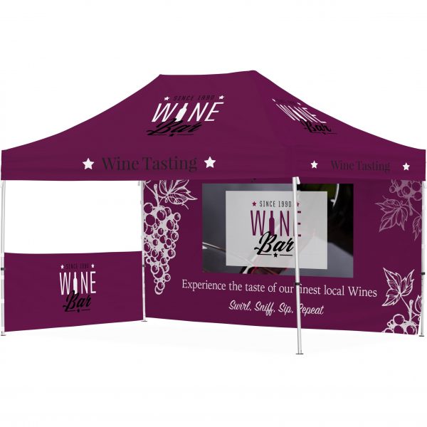 Ovation Gazebo 4.5m x 3m - 1 Short Half-Wall Skin - 1 Long Full-Wall Skin