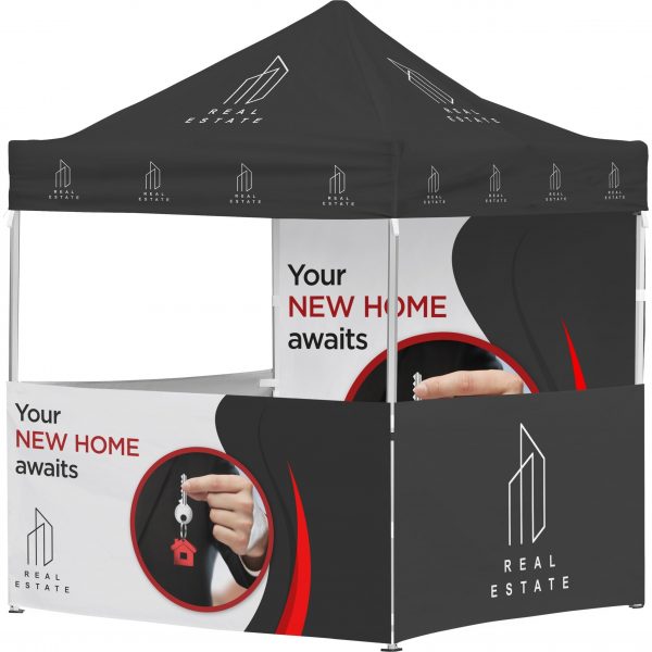 Ovation Gazebo 2m x 2m Petite Frame - 3 Half-Wall Skins - 1 Full-Wall Skin